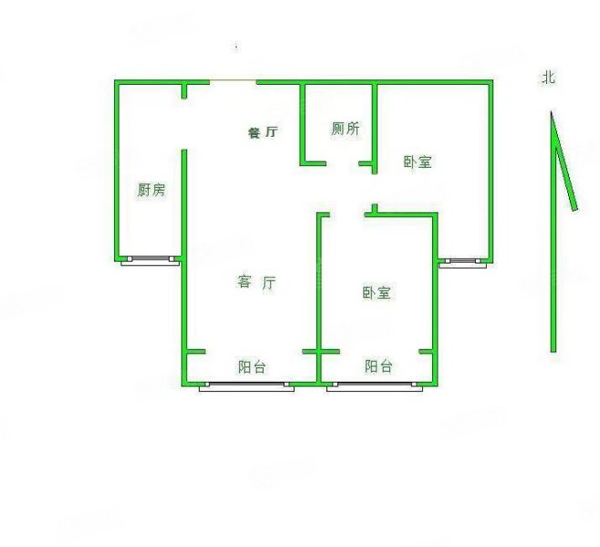 源盛嘉禾B区2室2厅1卫99.12㎡南北110万