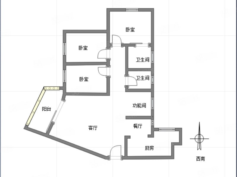 春风绿苑3室2厅2卫136.16㎡南北89万