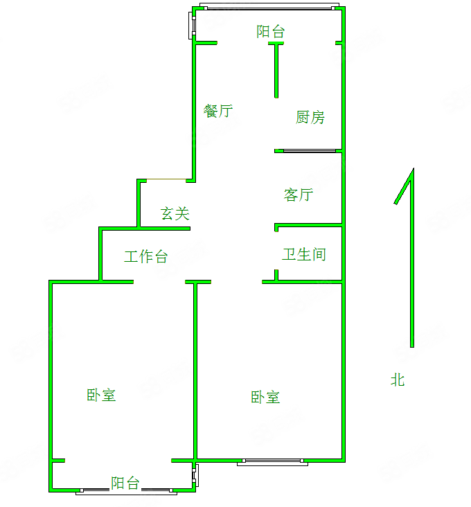 新建村小区2室1厅1卫97.3㎡南北598万