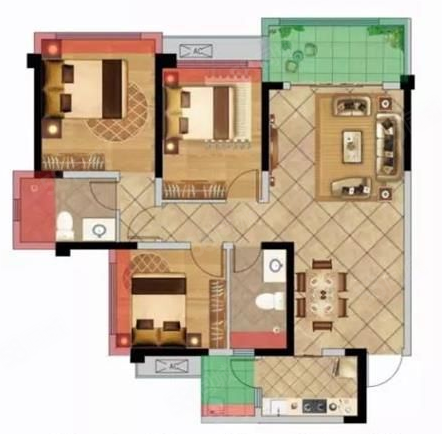 清江名庭3室2厅2卫85.5㎡南41万