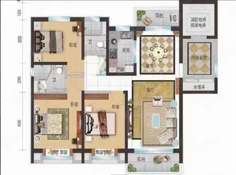 都市花园3室2厅2卫168.8㎡南北158万