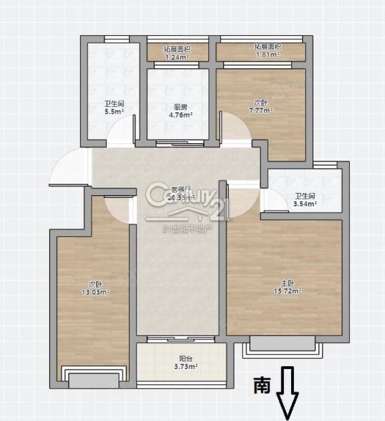 大境堂悦3室2厅2卫89㎡南北215万