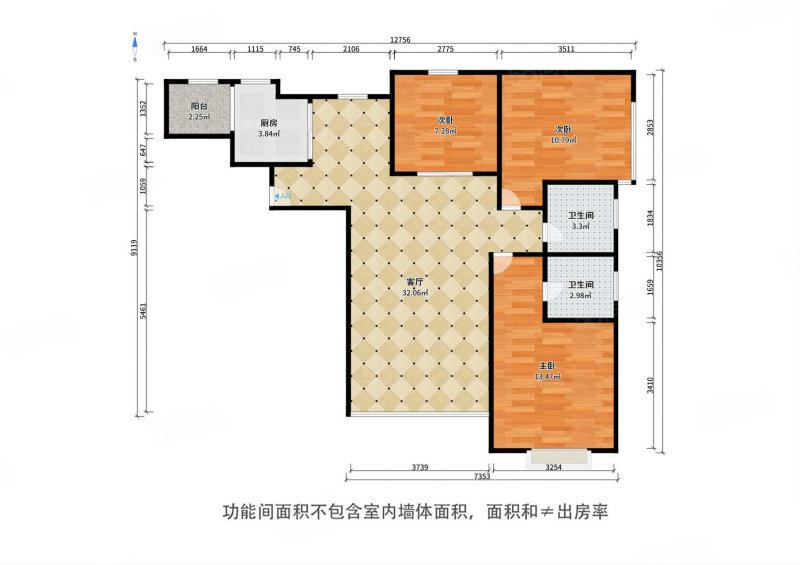 红郡雅苑3室2厅2卫119.62㎡南北260万