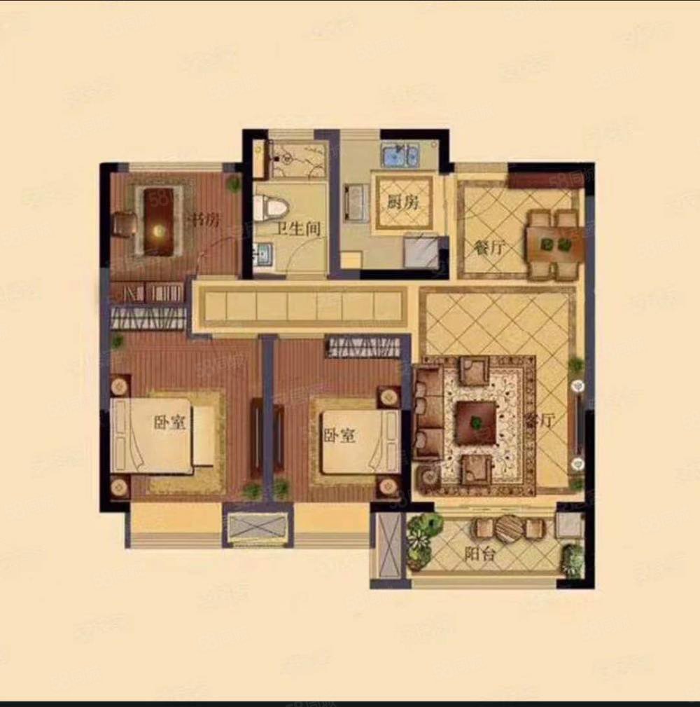 枫丹壹号 电梯房 朝南 93平 诚心出售 价格可议