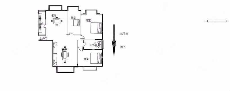 七彩云南古滇名城繁花里3室2厅1卫103㎡南北85万