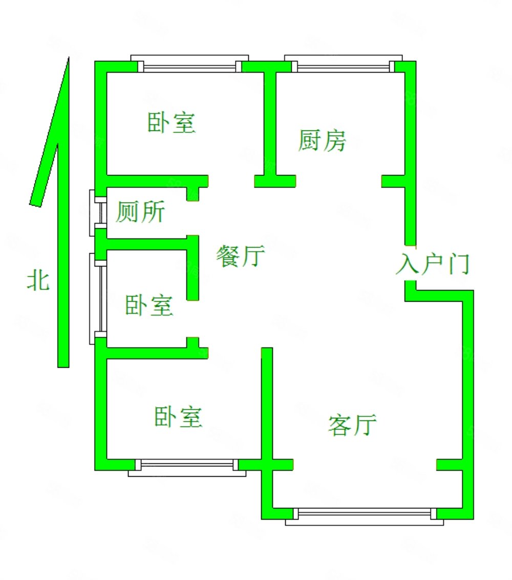 清华佳苑3室2厅1卫123㎡南北103.8万