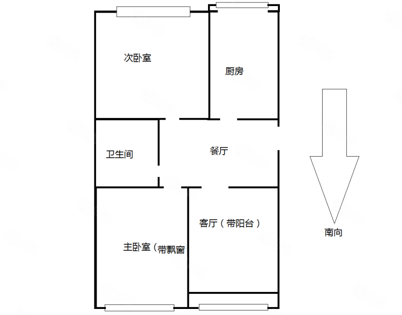 鼎晟国际2室2厅1卫98.93㎡南北540万