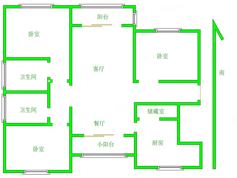 太湖锦园3室2厅2卫165.8㎡南北282万