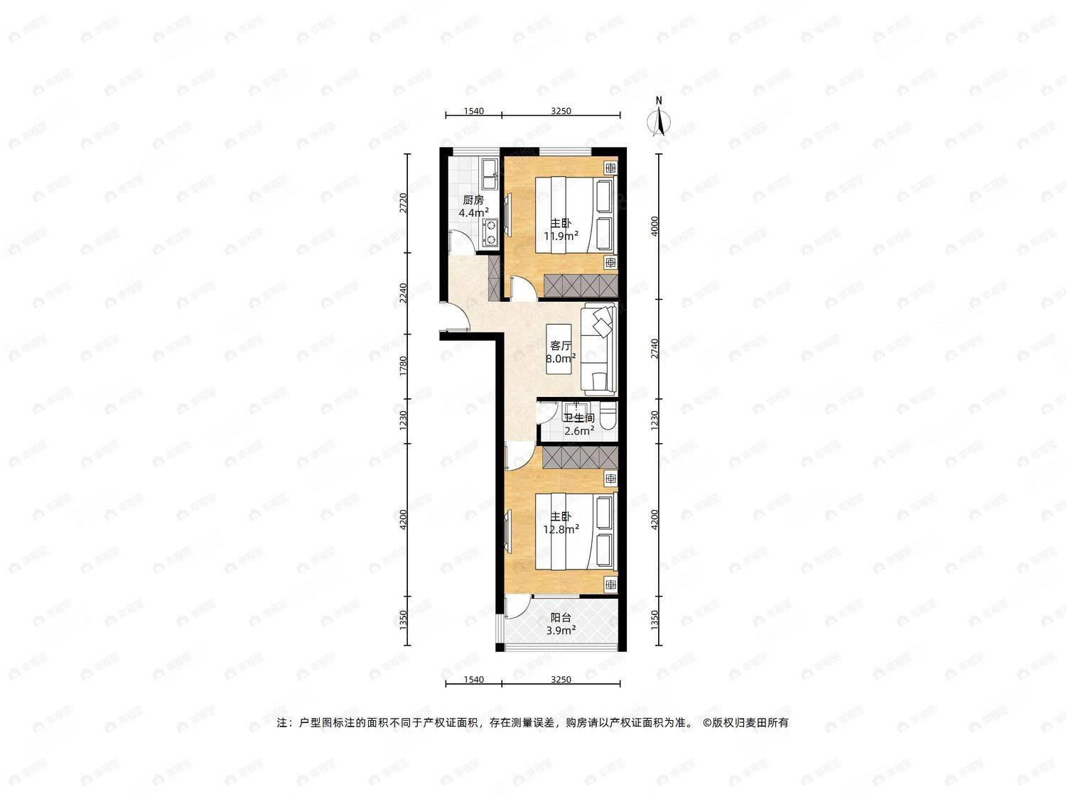 互爱新村2室1厅1卫64㎡南北175万