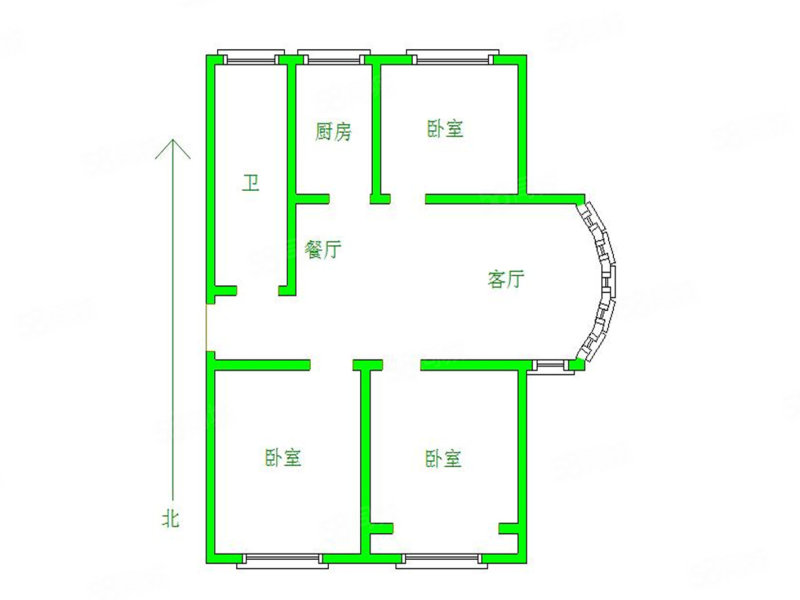 嘉盛景苑3室2厅1卫98.09㎡南北99.8万