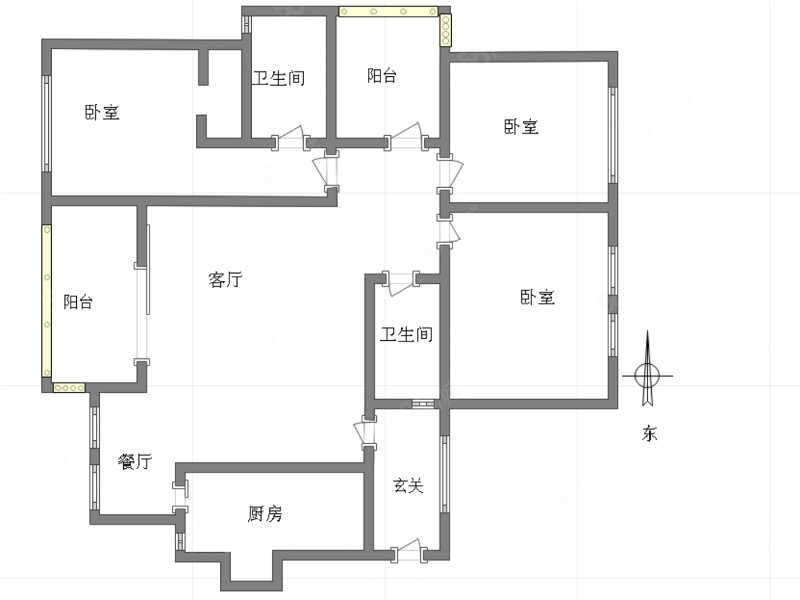 半山公馆3室2厅2卫151.35㎡南北145万