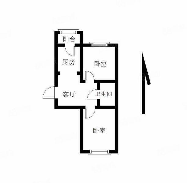 信恒现代城馨园2室1厅1卫65㎡南北63.8万