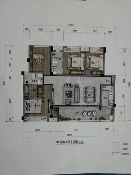 临济堂小区3室2厅1卫85㎡南北36万