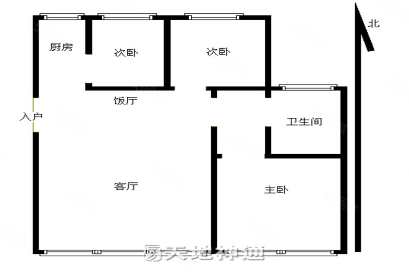 顶秀美泉小镇C区3室2厅1卫103.71㎡南北335万