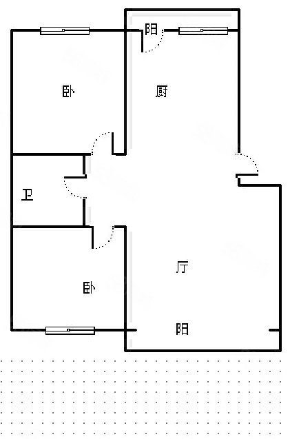 北华家园2室1厅1卫100.04㎡南北110万