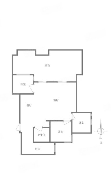 宽庭国际3室2厅1卫65㎡南北98万