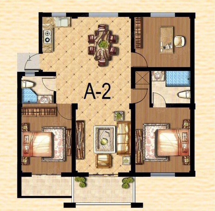 兰庭小区3室2厅2卫122㎡南北106万