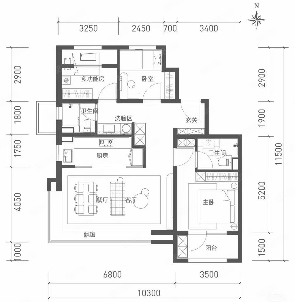 星譽BEIJING南區(qū)3室2廳2衛(wèi)105㎡南北383萬