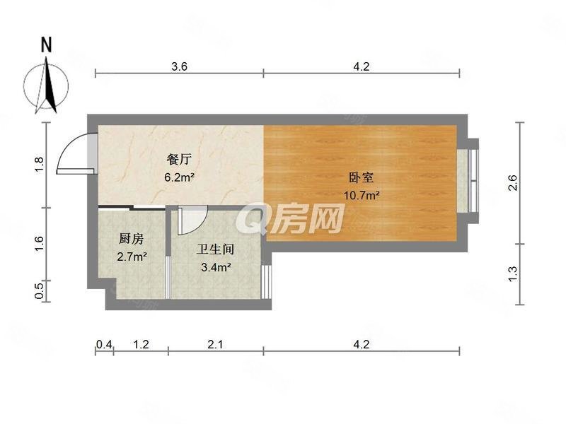 东门天地大厦1室1厅1卫35.08㎡南200万