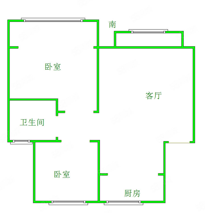 天成岭秀2室2厅1卫96.57㎡南北143万