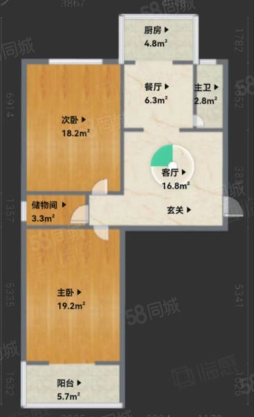 顺德南生活区2室2厅1卫70㎡南北43万