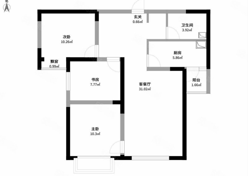 绿洲定西府3室2厅2卫130.72㎡南北70.8万