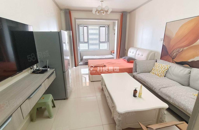 文轩总校，东关国际西区，中间楼层，带全部家具家电，一室一厅