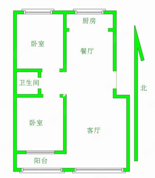 宏盛家园2室2厅1卫92㎡南北39.8万