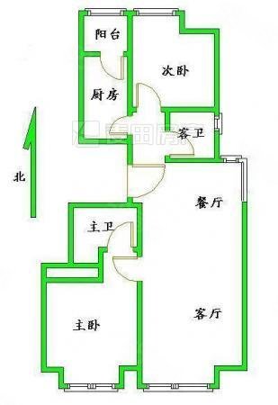 富力桃园(A区)2室2厅2卫91.14㎡南北698万