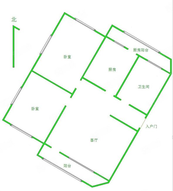 滨湖小区2室1厅1卫75.26㎡西南162万