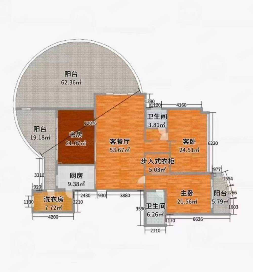急卖九华翰林居220平95万5室3厅4卫,铭鸿翰林居-湘潭58同城