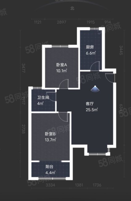 榭香里2室2厅1卫92.58㎡南60万