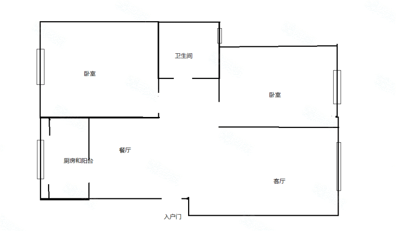 恒丰园2B区2室2厅1卫89㎡南北32.8万