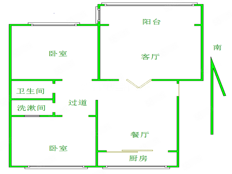 农业厅宿舍楼2室2厅2卫98.16㎡南北136万