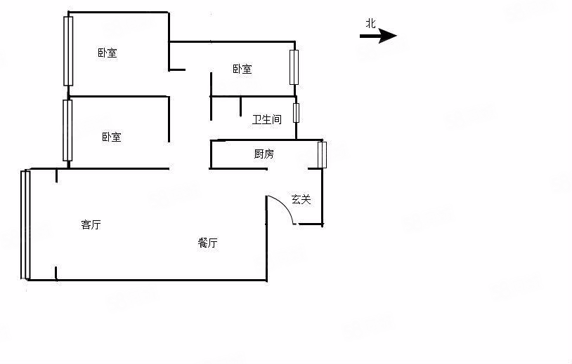 金地商置昆悦3室2厅1卫92.27㎡南北115万