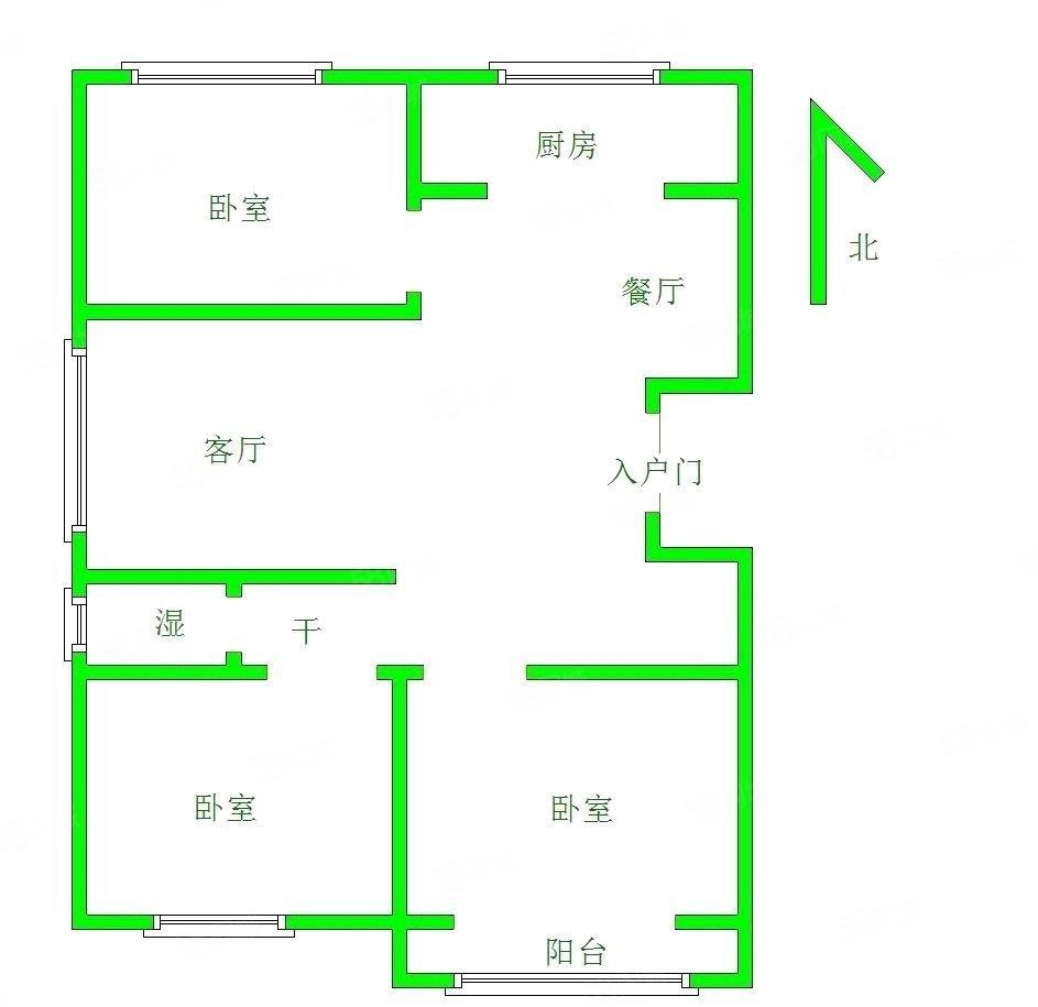 星光清水湾3室2厅1卫105㎡南北128万