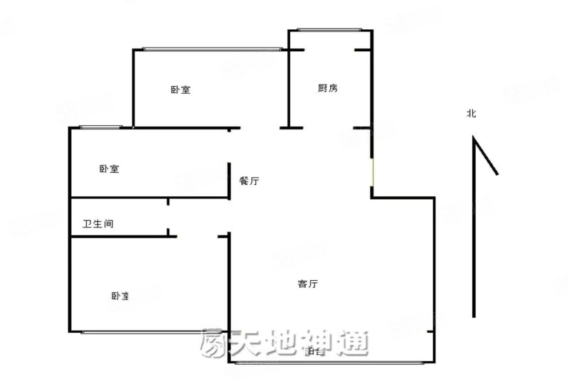 东关一区(西区)3室2厅1卫106.62㎡南北290万