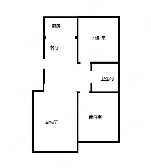 铁路小区(昆仑大街)2室2厅1卫83㎡南北16.8万