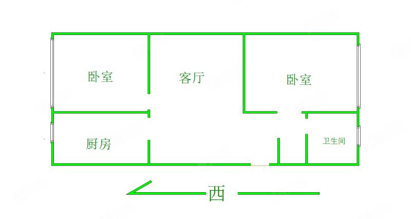 桥南社区2室2厅1卫85㎡东西31.7万