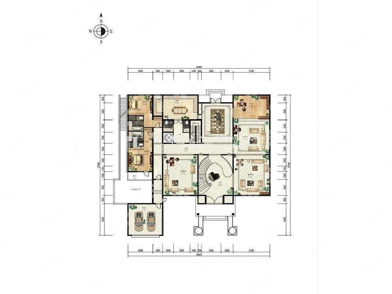 龍湖頤和原著6室3廳5衛(wèi)1096㎡南北18000萬