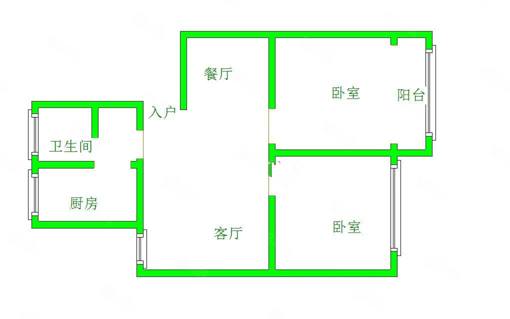 绿怡居东区2室2厅1卫83.44㎡南北120万