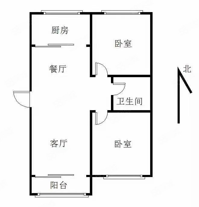 升平新城2室2厅1卫101.22㎡南168万