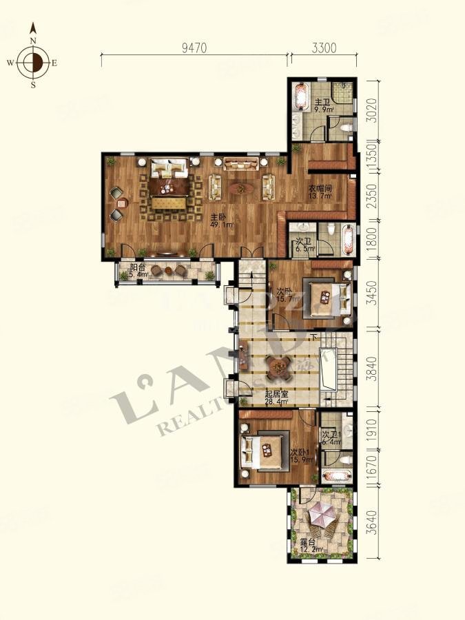 觀唐5室5廳7衛(wèi)589.1㎡東2999萬