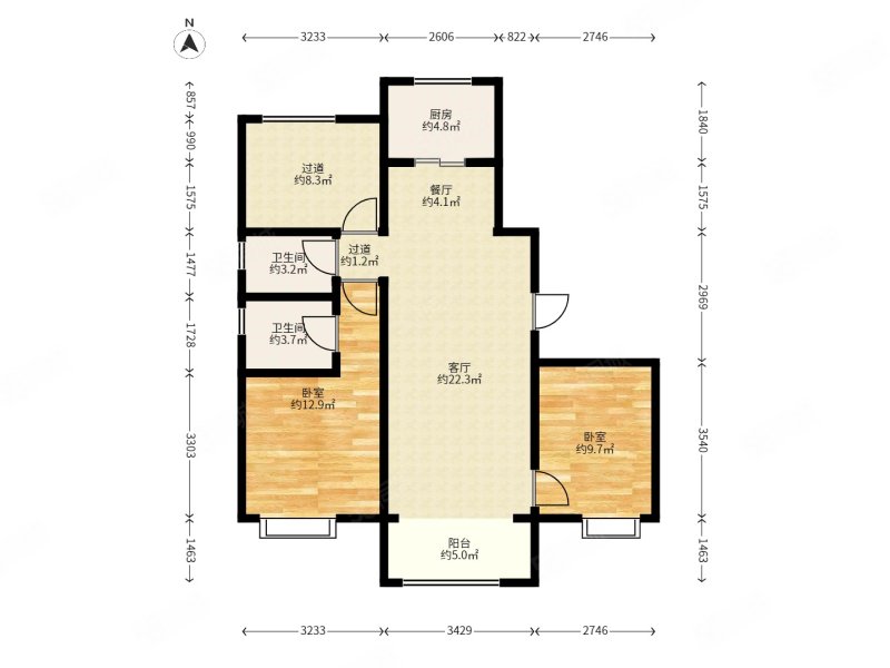 凤凰首府3室2厅2卫127㎡南北100万