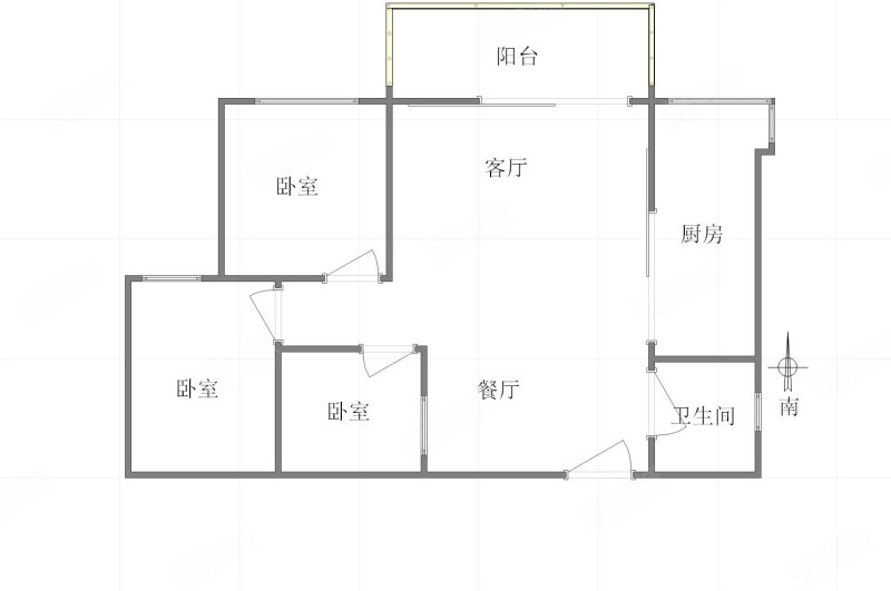 聚金万佳苑3室2厅1卫81.2㎡南北75万