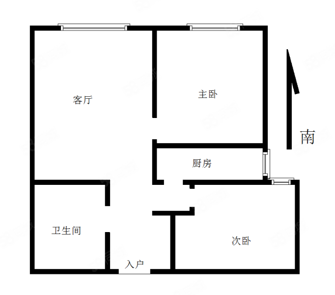 K2狮子城海棠园2室2厅1卫90.59㎡南75万