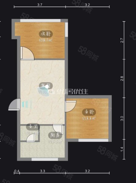 集贤巷商住楼2室1厅1卫46㎡南31.8万