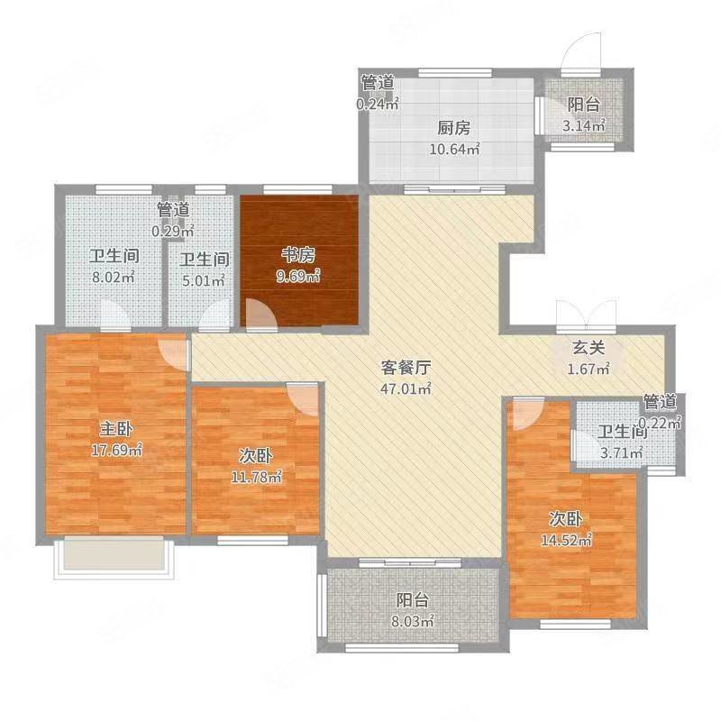 东珠新村4室2厅2卫178㎡南北199.8万
