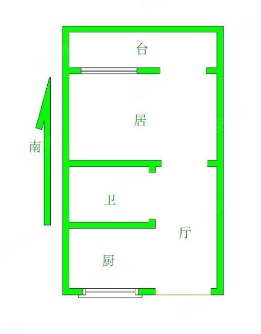 宾水里1室1厅1卫33.21㎡南86万