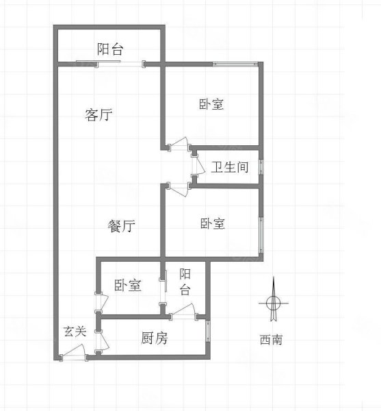 恒基翔龙江畔3室2厅1卫94.73㎡南北107万